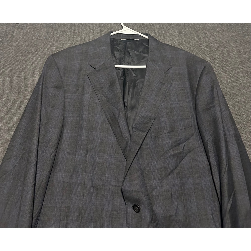 Canali sport blazer jacket mens size 48 windowpane plaid gray purple wool